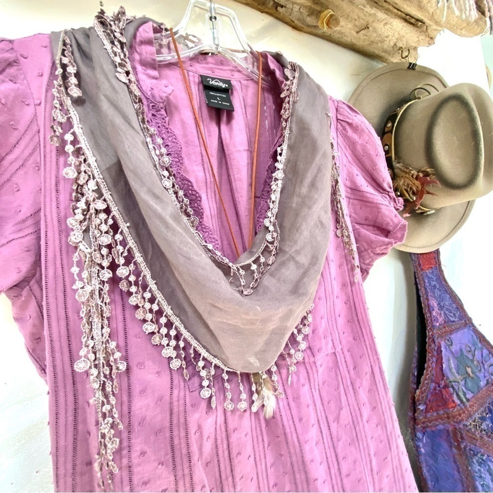 Sweet crochet boho scarf/neck wrap w western country vibe